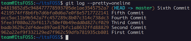 see log where each commit is one line