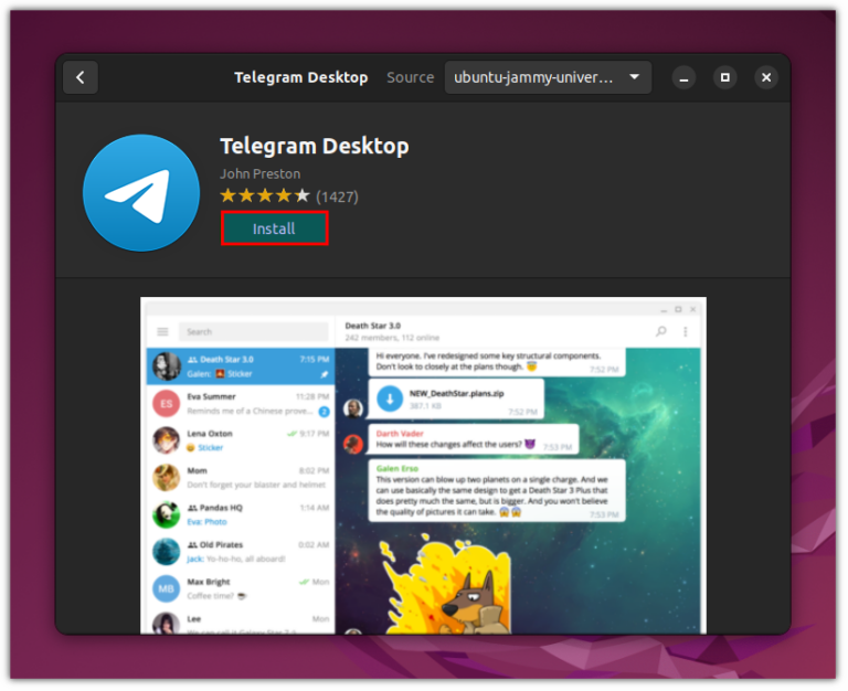 install telegram