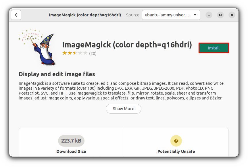 Ubuntu imagemagick как удалить