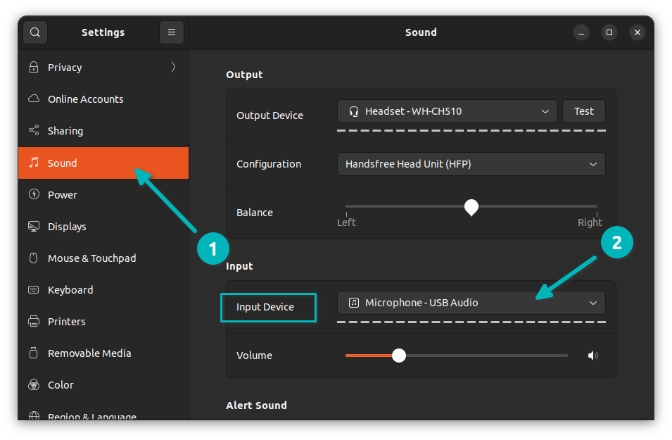 microphone settings ubuntu