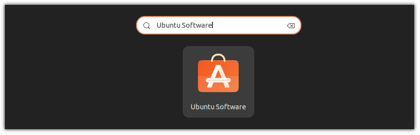 open ubuntu software from system menu