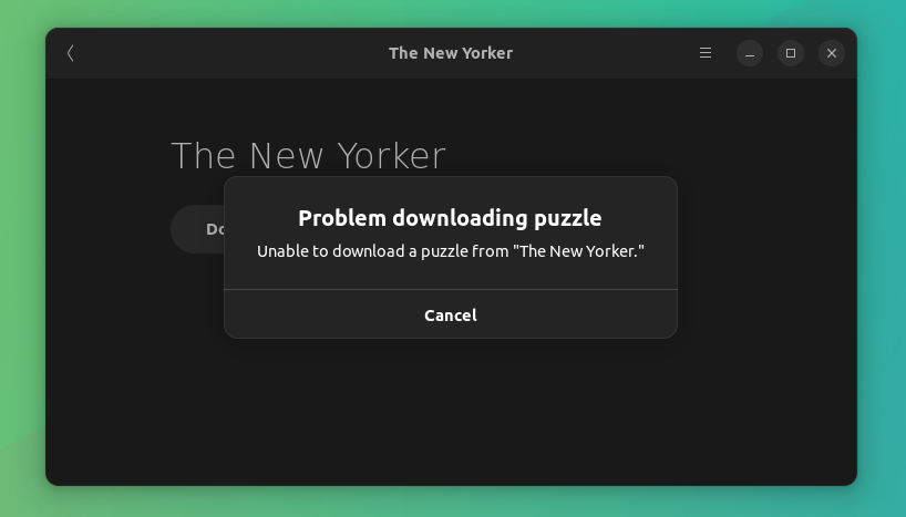 problem downloading crossword puzzle from new yorker