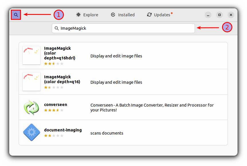 search for imagemagick in ubuntu software