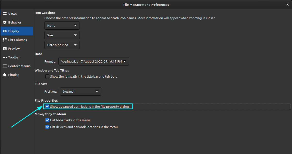 show advanced permission in property dialog box