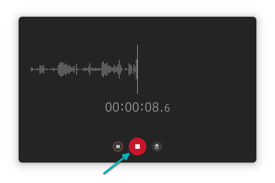 Options while recording audio with GNOME sound recorder in Linux