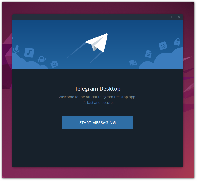 telegram welcome screen