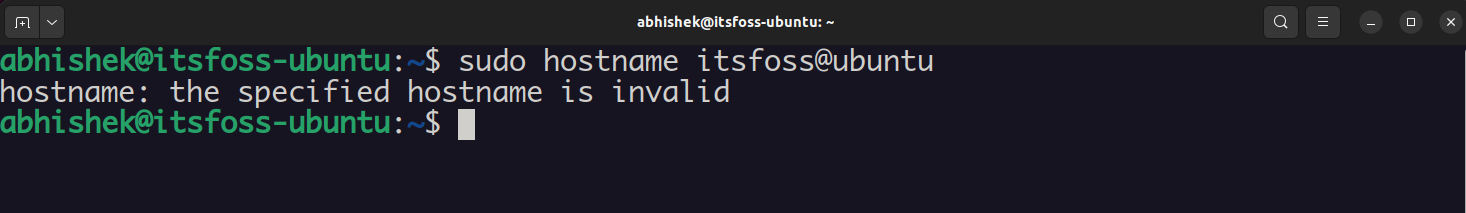 invalid hostname because of unsupported characters
