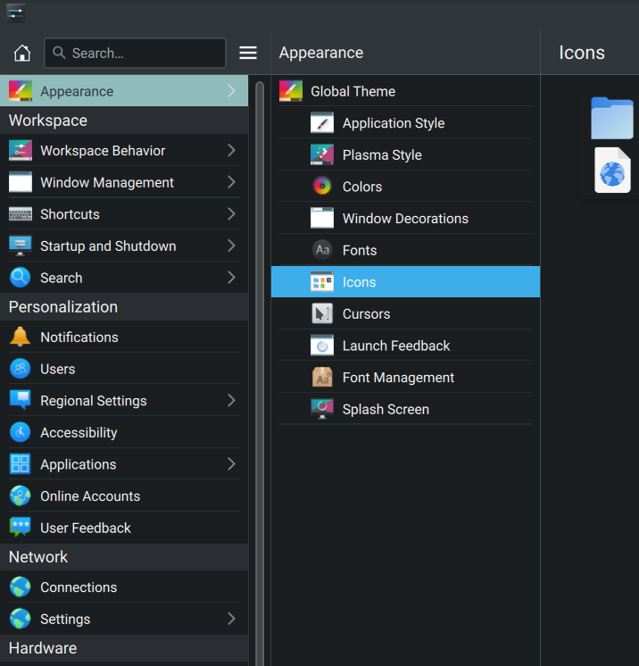 kde plasma elements