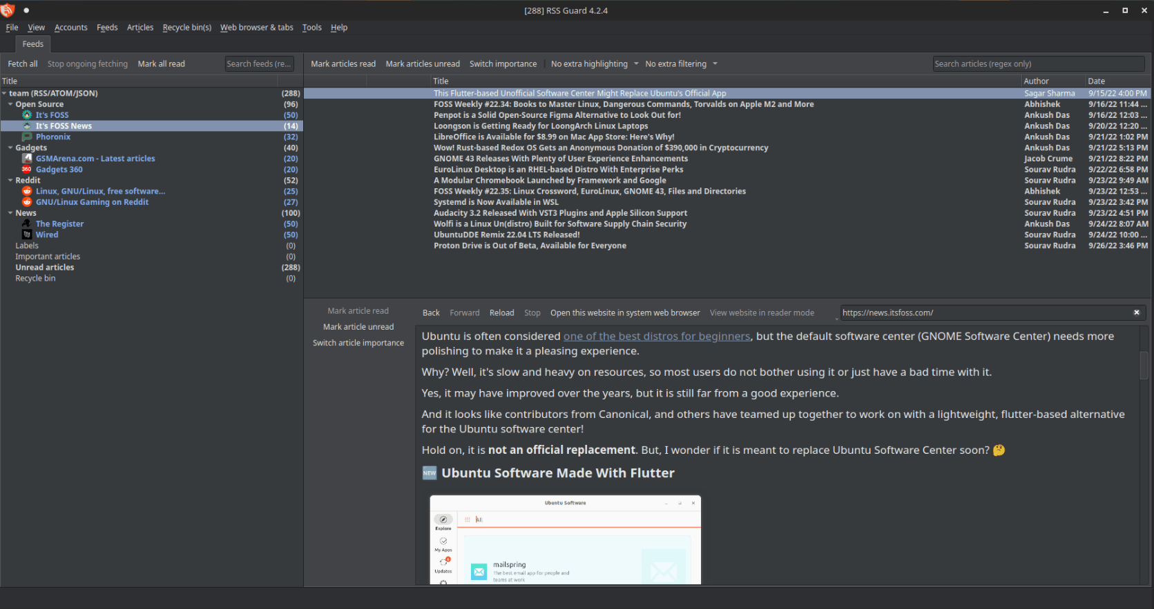 rssguard feed reader