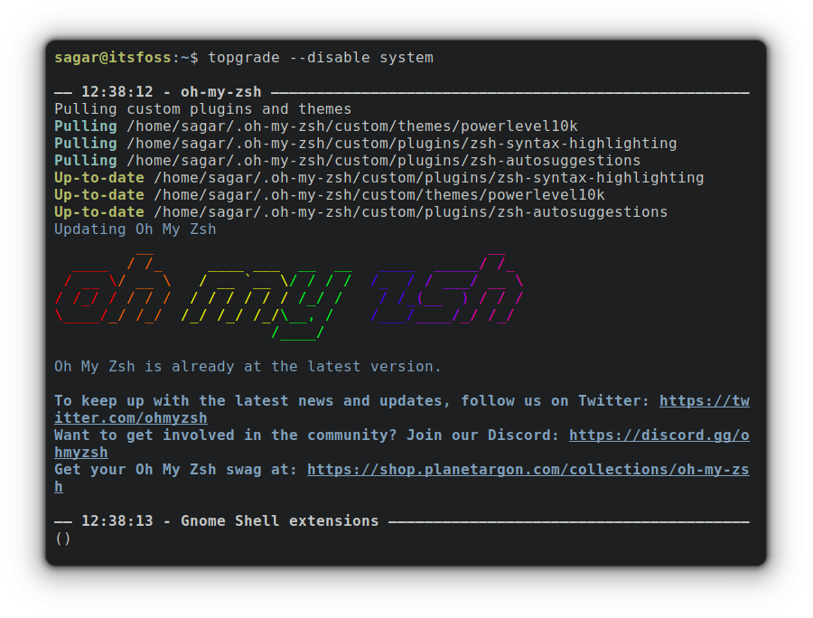 topgrade disable system