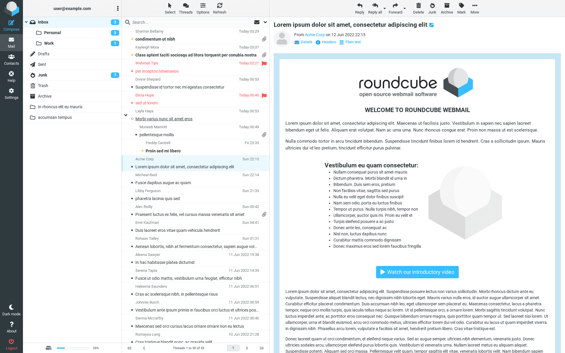roundcube screenshot