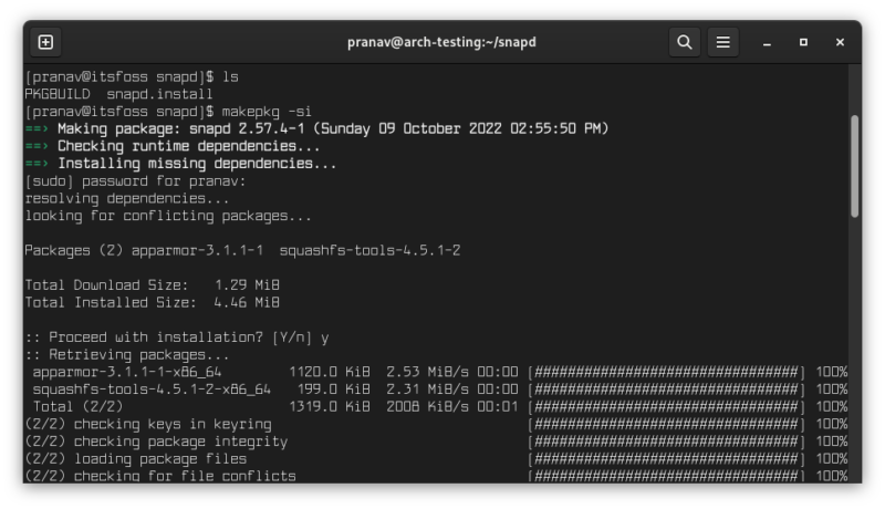 snapd manual install makepkg