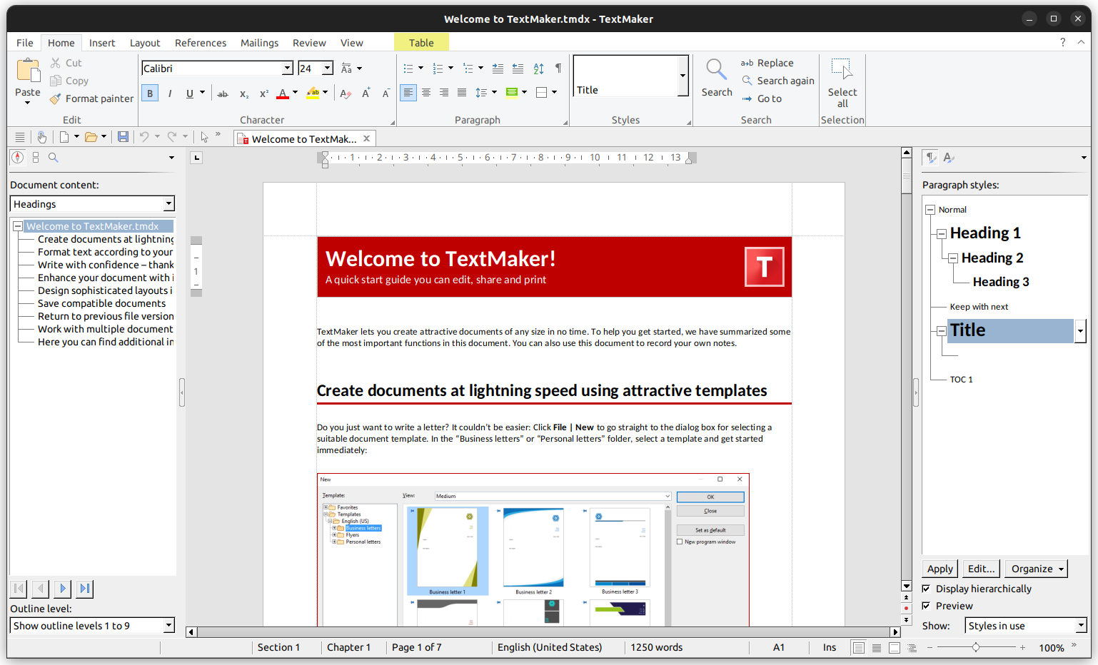 text maker default window