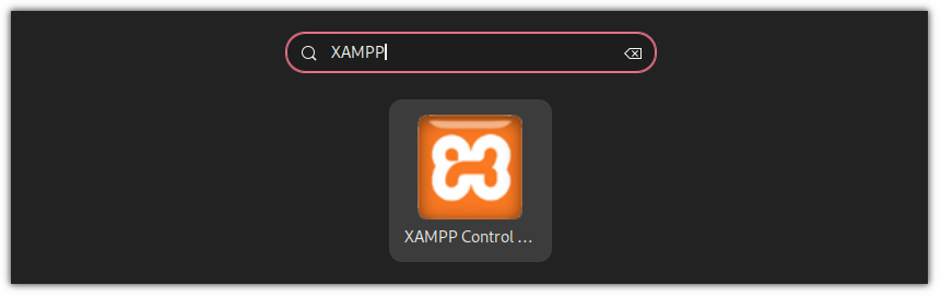 access xampp control panel from system menu in ubuntu