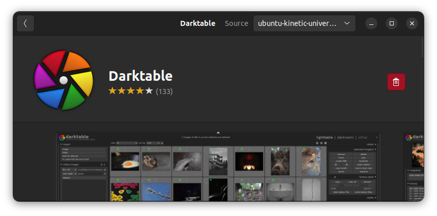 darktable ubuntu software