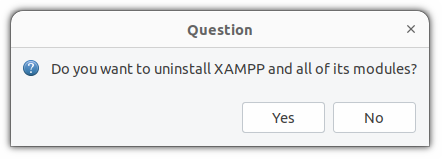 do you want to uninstall xampp and all of its modules