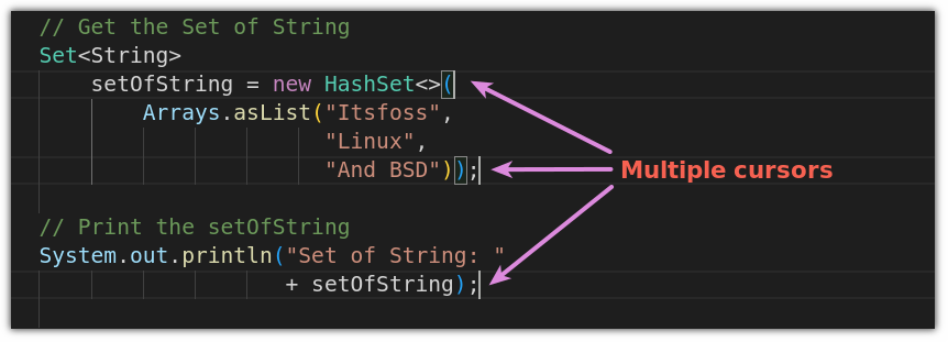 enable multiple cursors in vs code