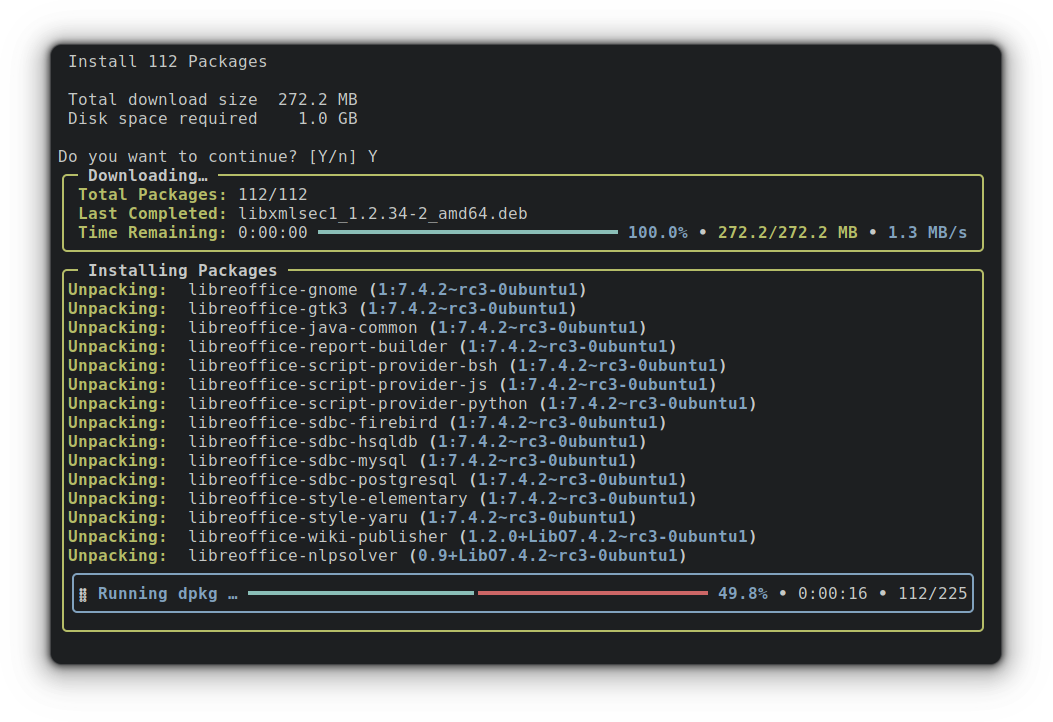 installing packages using nala