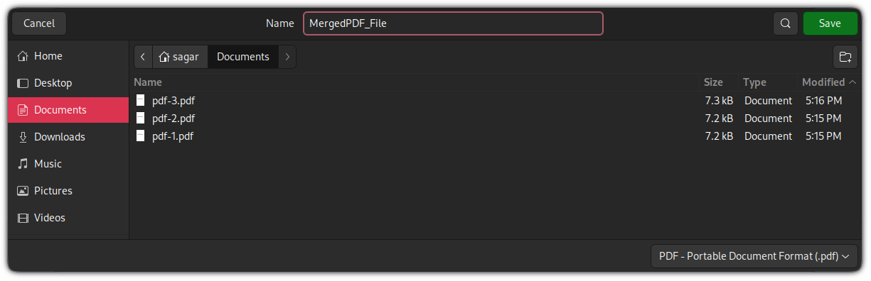 save merged file from libreoffice