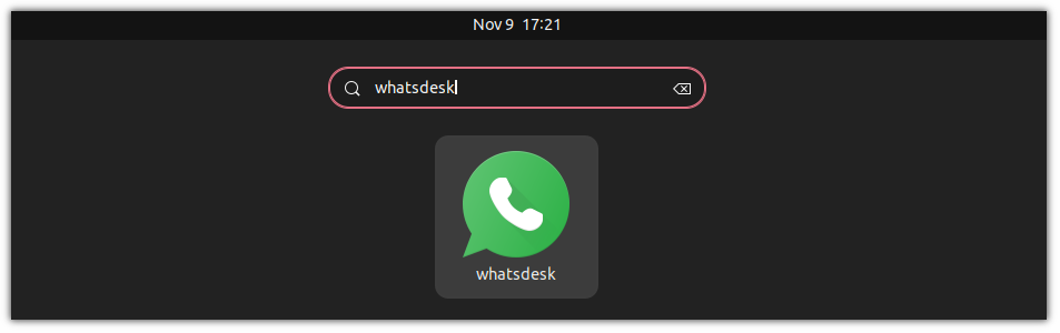 search whatsdesk in system menu