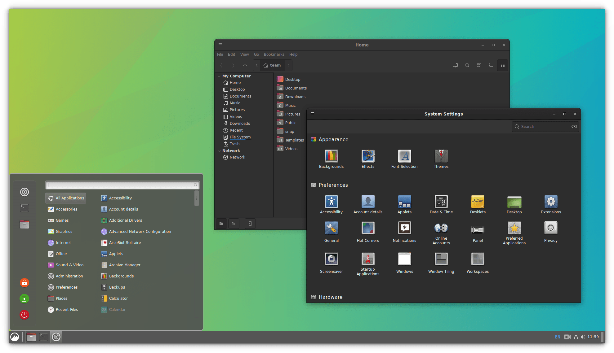 ubuntu using cinnamon desktop
