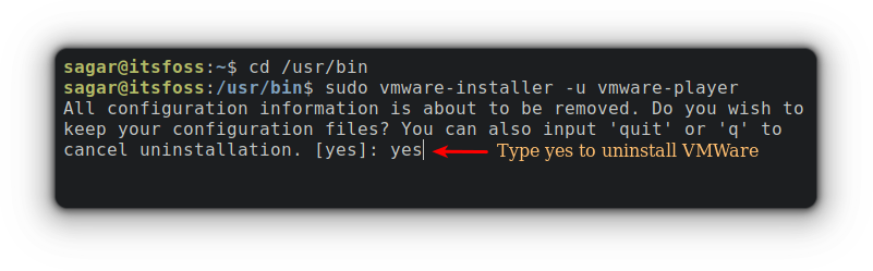 uninstall vmware from ubuntu