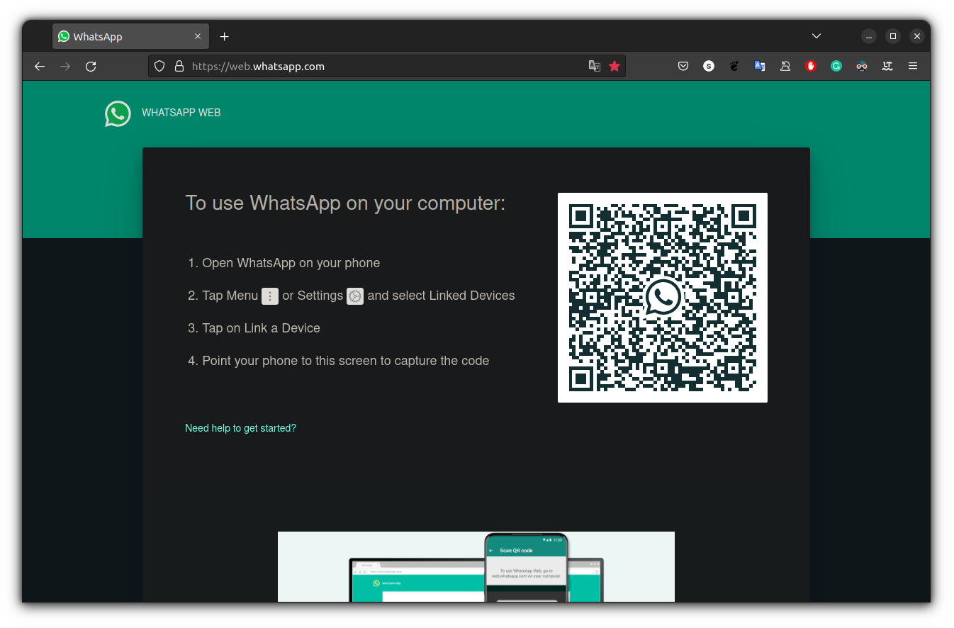 use whatsappweb in browser