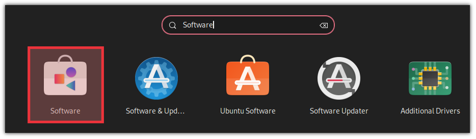 1. open software center in ubuntu