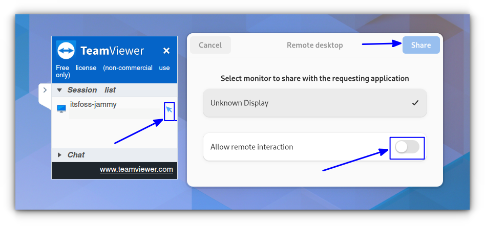 accept the request to remote control by team viewer