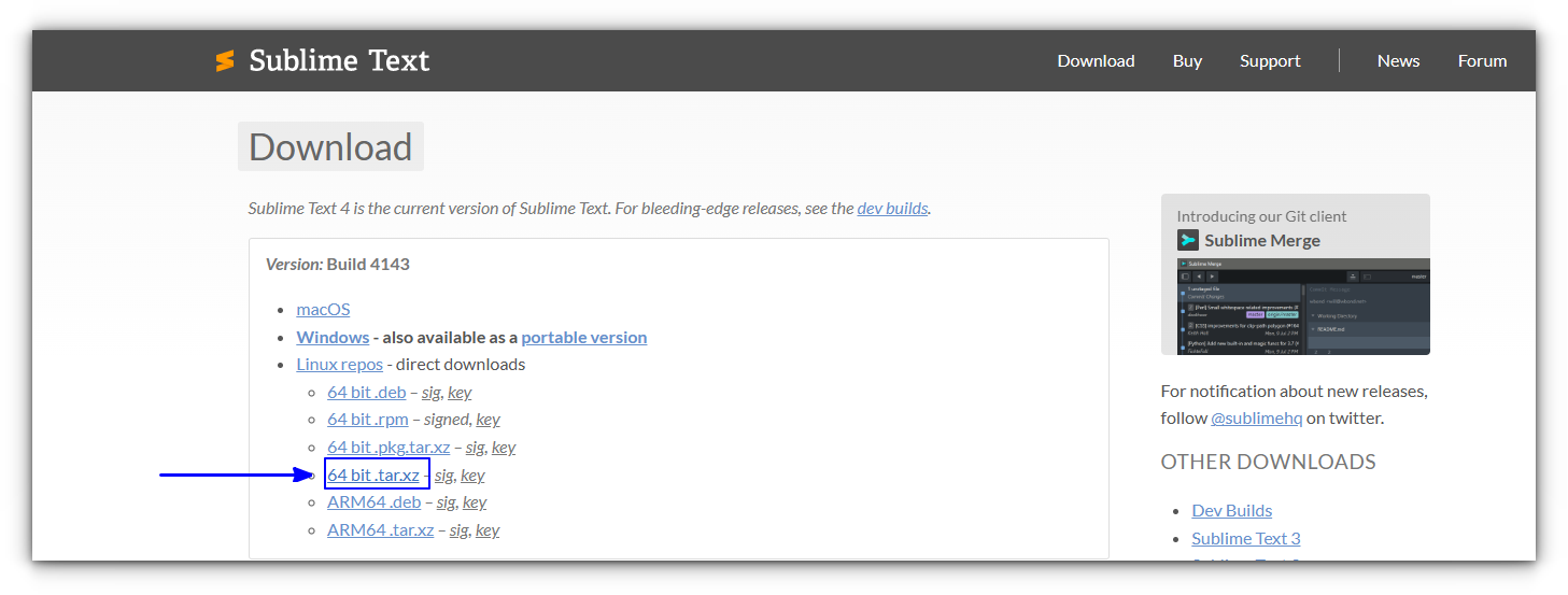 download sublime text tar file