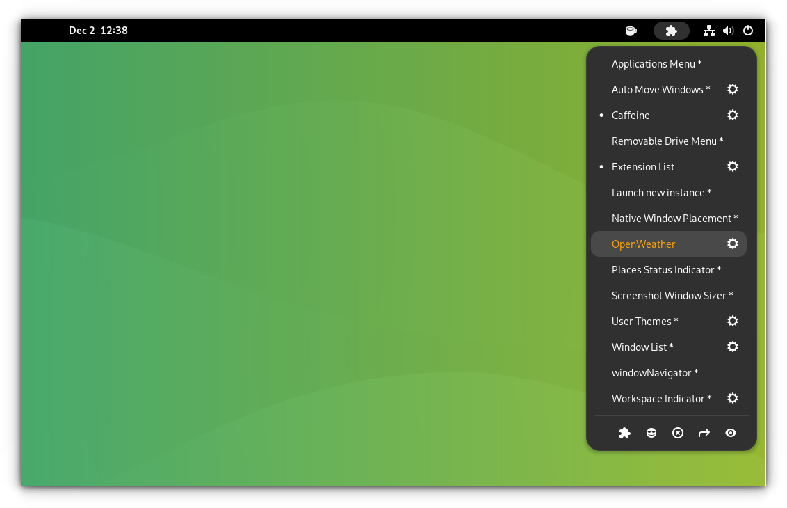 extension list a gnome extension to manage your installed extensions
