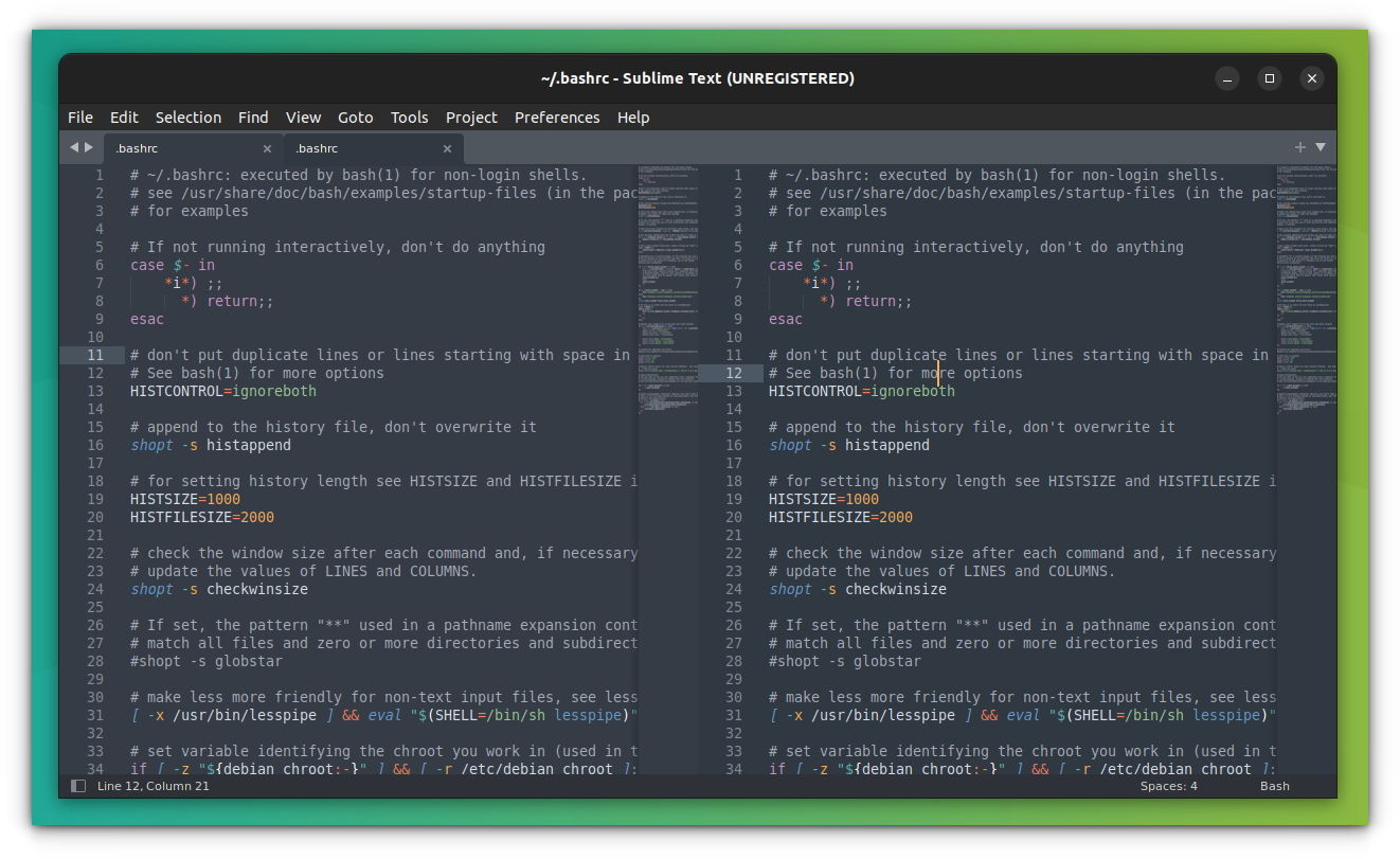 sublime text installed in ubuntu
