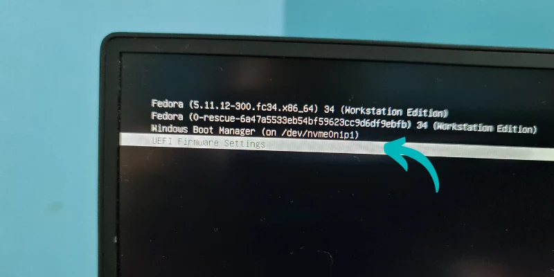uefi firmware settings grub linux